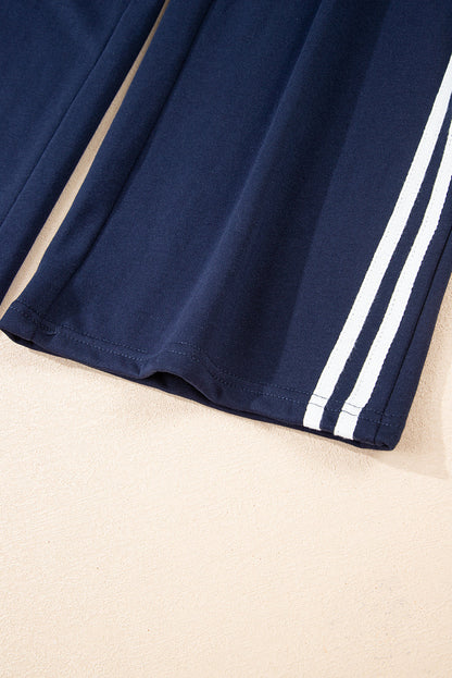 Threaded Pear Hana Striped Detail Crewneck Pullover