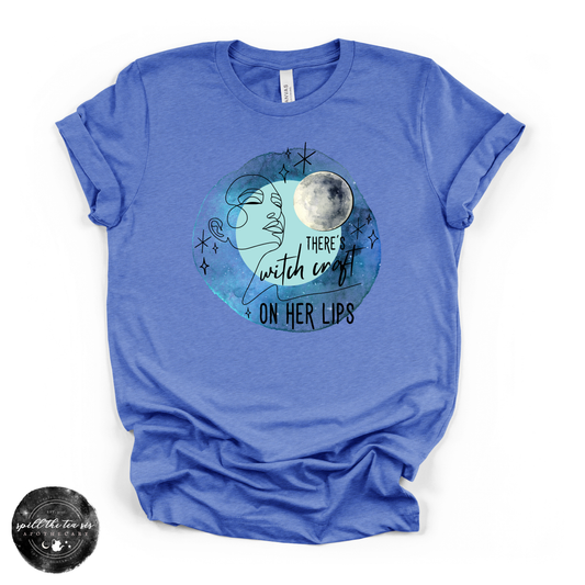 There’s Witchcraft on Her Lips Tee | Witchy Graphic T-Shirt