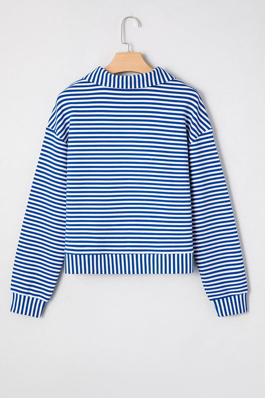 Threaded Pear Reign Zip Collar Pullover Long Sleeve Top