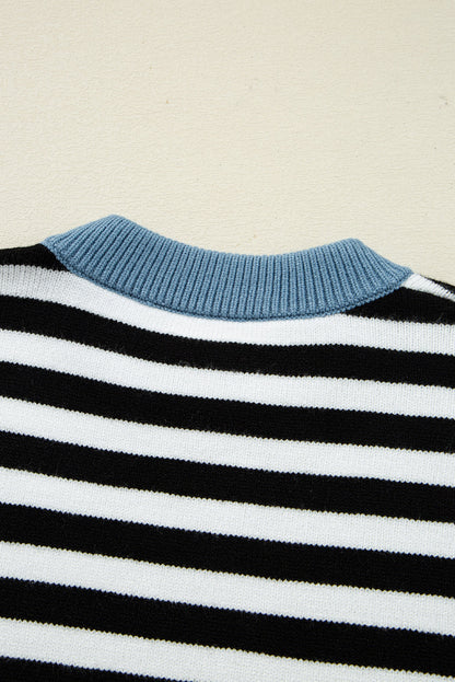 Threaded Pear Julieta Colorblock Sleeve Chic Sweater