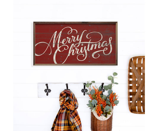 Kendrick Home Merry Christmas Curly Red