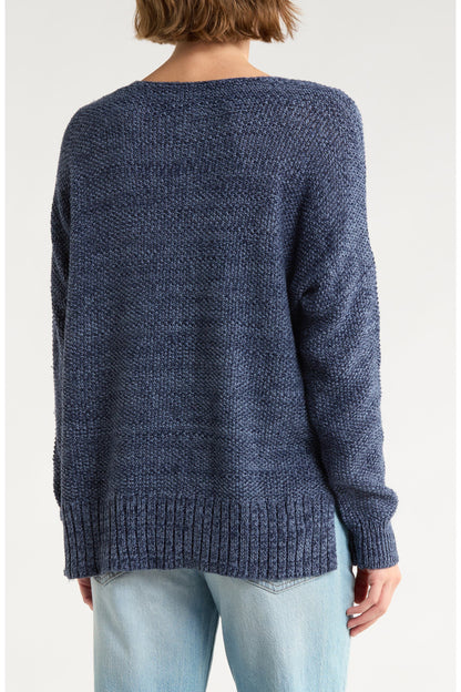 Lucky Brand Women's Spring Weight V Neck Pullover - American Navy