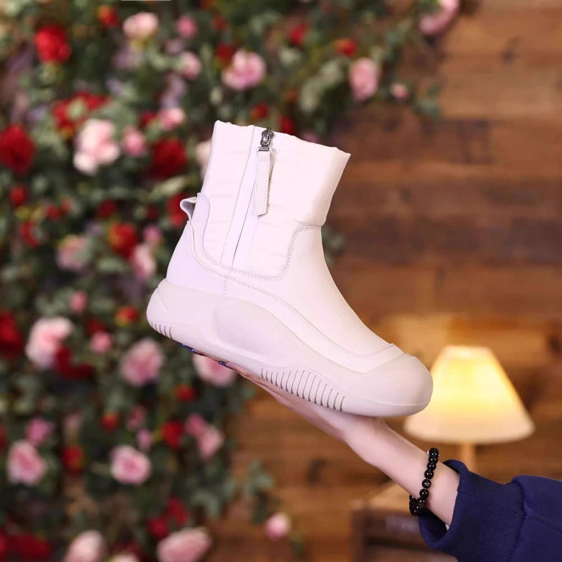 Women’s Plush Snow Boots – Waterproof Side-Zip Winter Boots