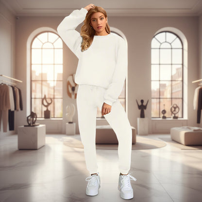 Women's Oversized Drop-Shoulder Sweatshirt & Jogger Pants Sweatsuit Set