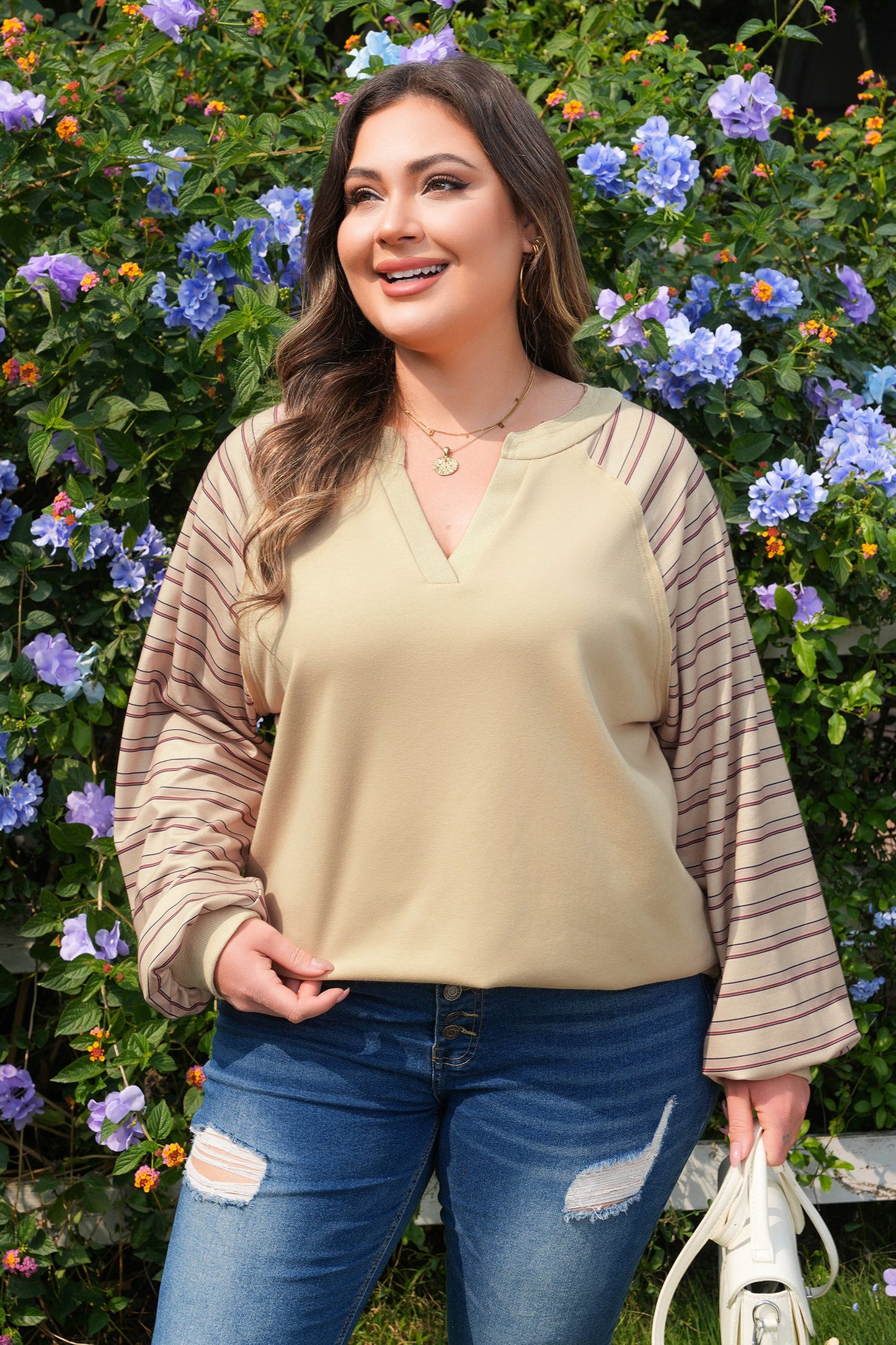 Threaded Pear Iris Notched Raw Edge PLUS Jumper