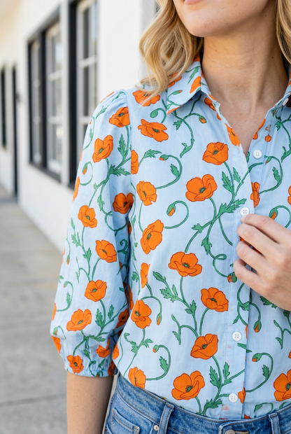 Threaded Pear Leslie Sleeve Down Casual Shirt