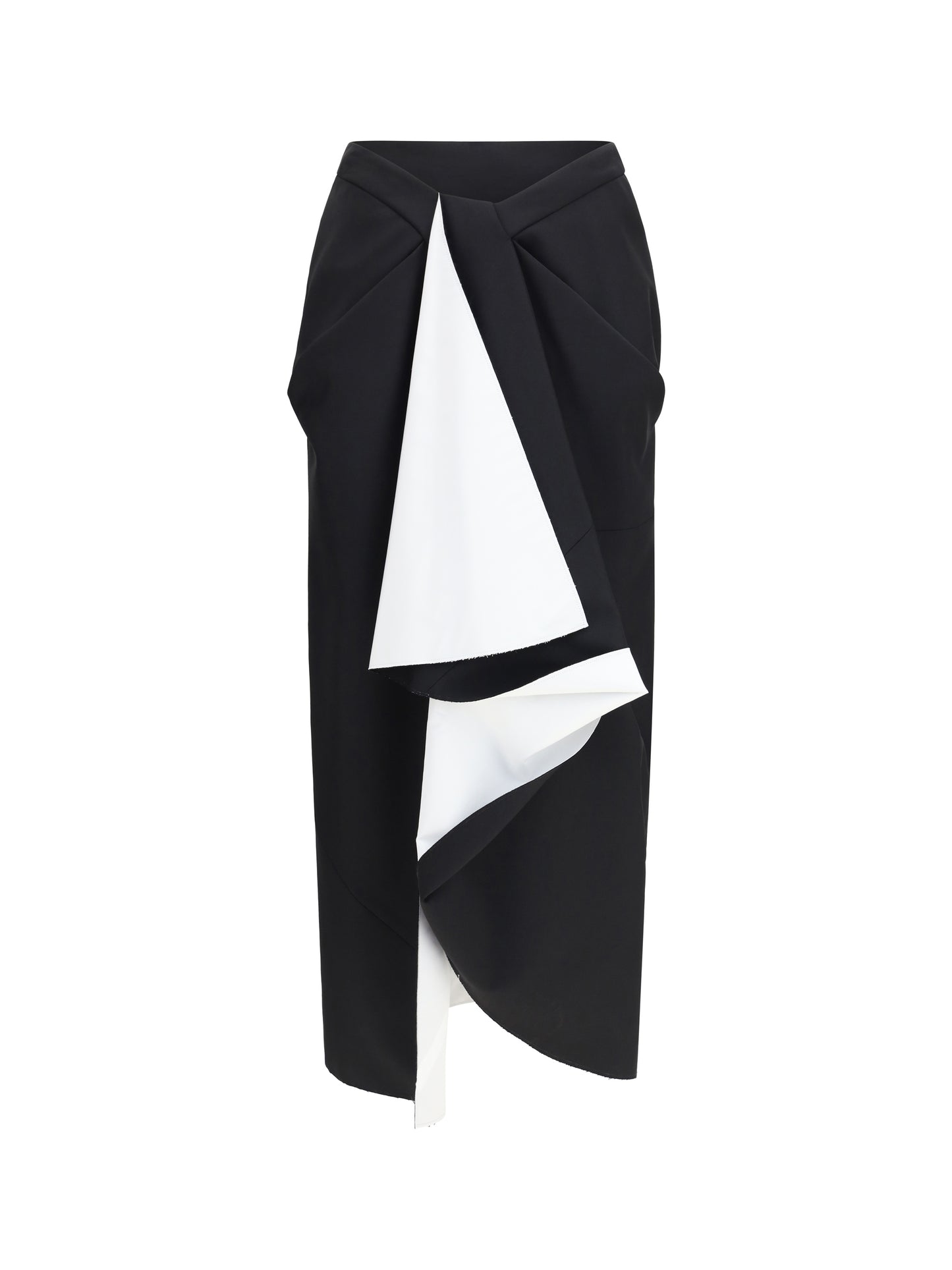 Draped Midi Skirt Double-Faced Wool & Mohair