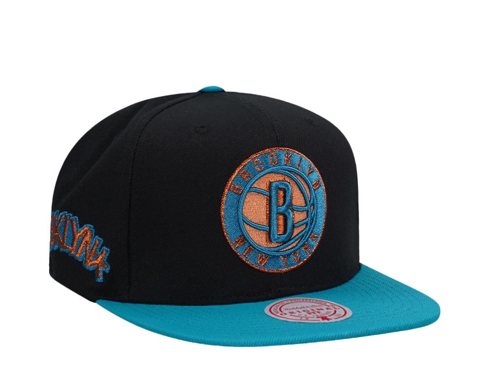 Men's Mitchell & Ness NBA Make Cents Snapback Nets - Black-Teal