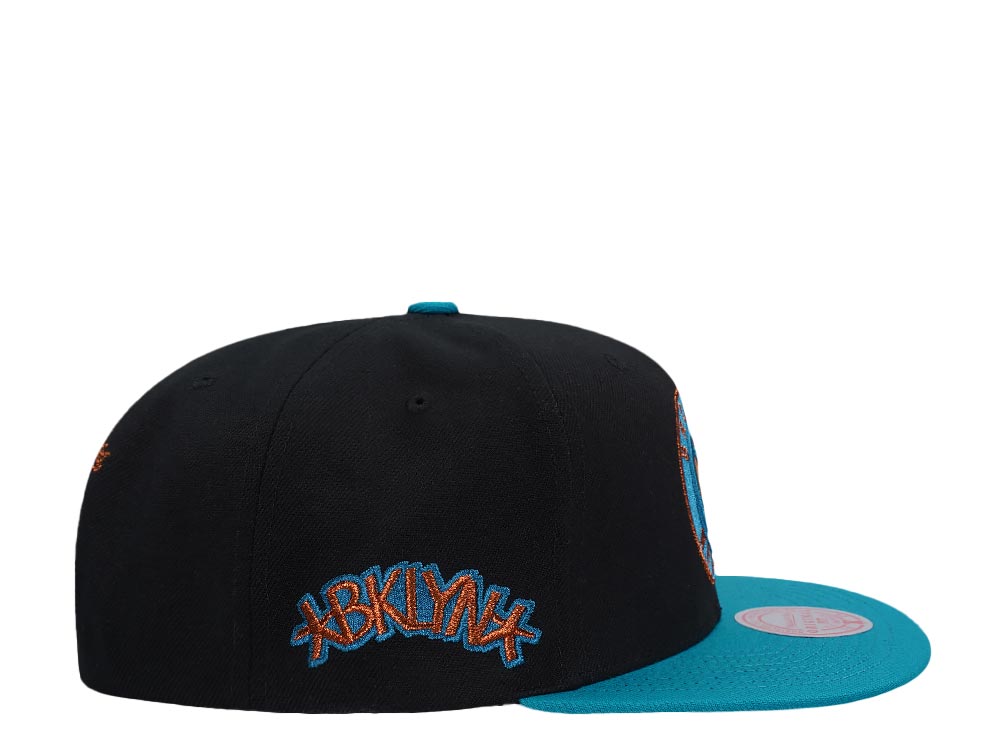 Men's Mitchell & Ness NBA Make Cents Snapback Nets - Black-Teal