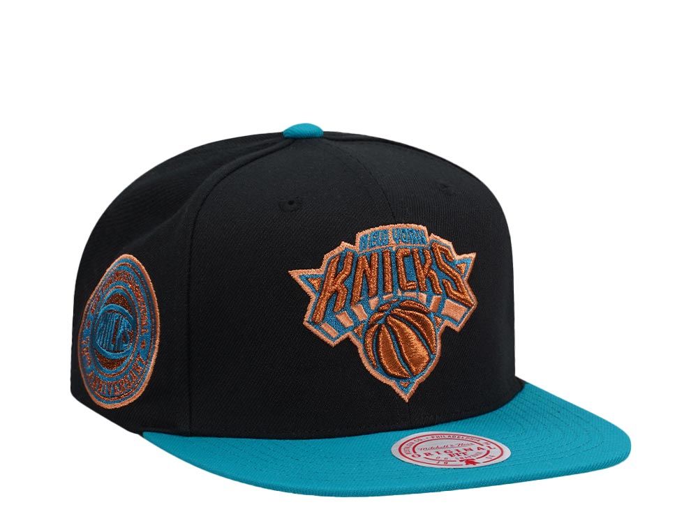 Men's Mitchell & Ness NBA Make Cents Snapback Knicks - Black-Teal