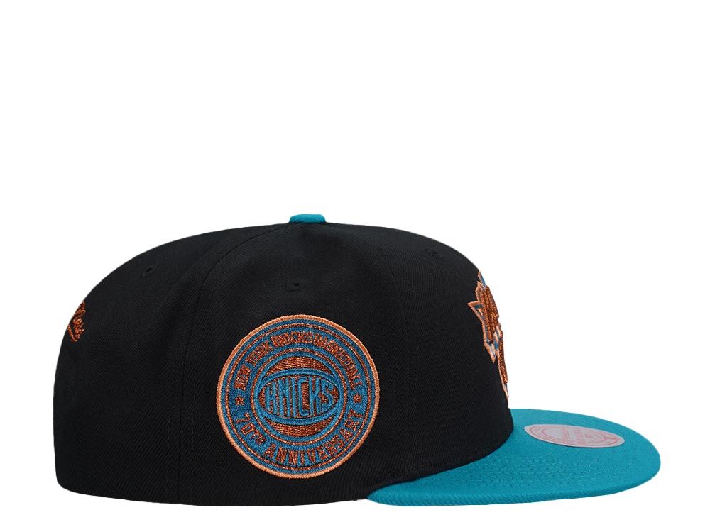 Men's Mitchell & Ness NBA Make Cents Snapback Knicks - Black-Teal