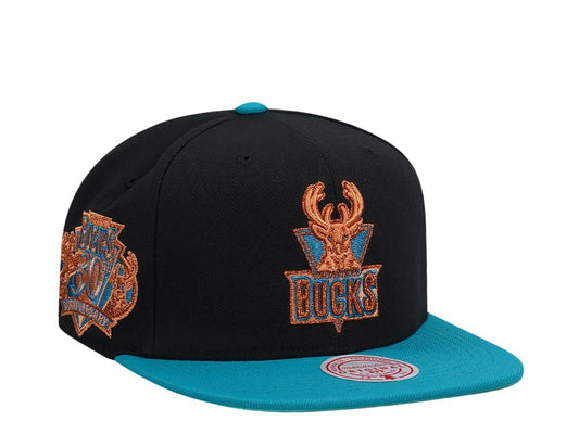 Men's Mitchell & Ness NBA Make Cents Snapback Hwc Bucks - Black-Teal