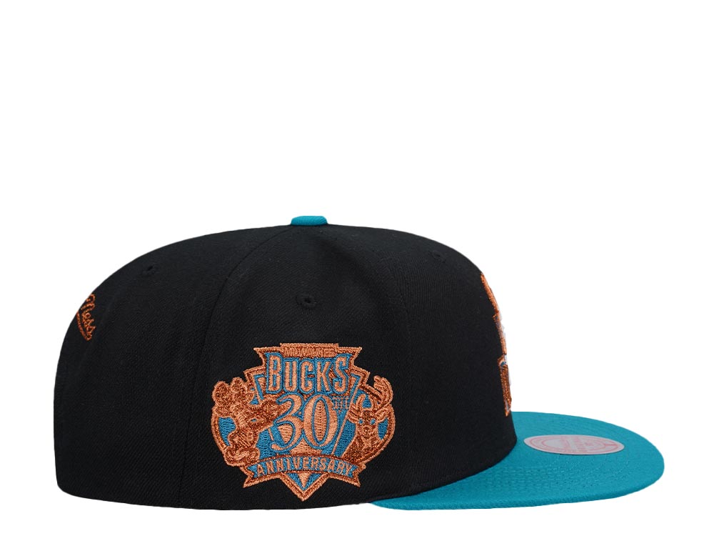 Men's Mitchell & Ness NBA Make Cents Snapback Hwc Bucks - Black-Teal