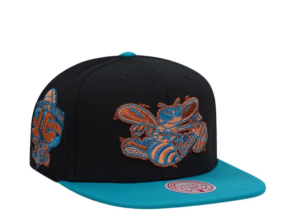 Men's Mitchell & Ness NBA Make Cents Snapback Hwc Hornets - Black-Teal