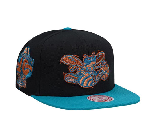Men's Mitchell & Ness NBA Make Cents Snapback Hwc Hornets - Black-Teal