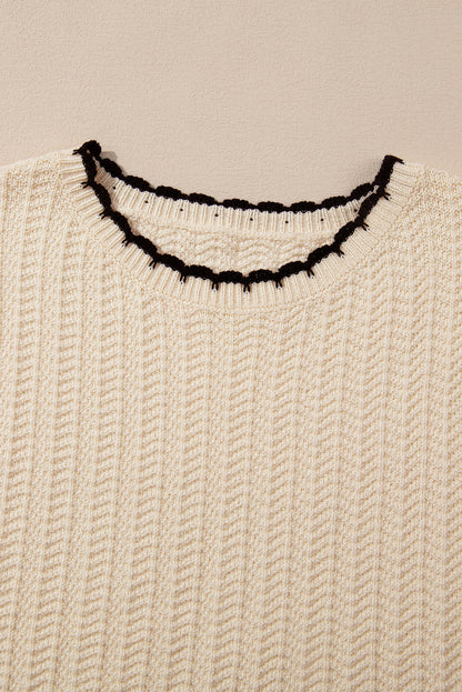 Threaded Pear Sophia Knit Short Sleeve Sweater
