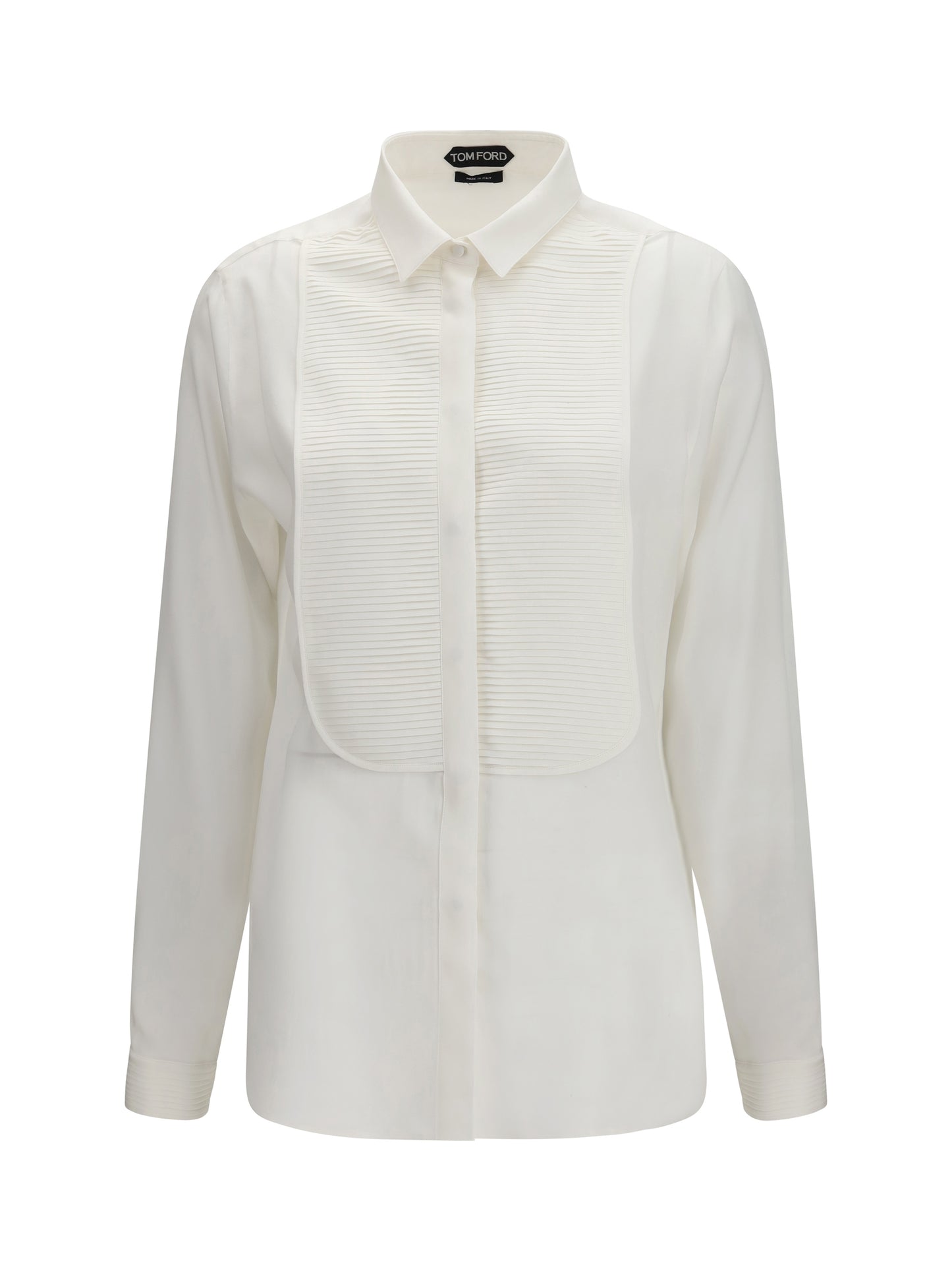 Shirt Tuxedo Optical White Silk