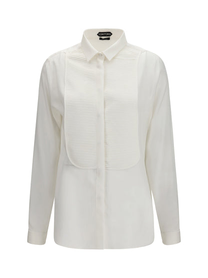 Shirt Tuxedo Optical White Silk