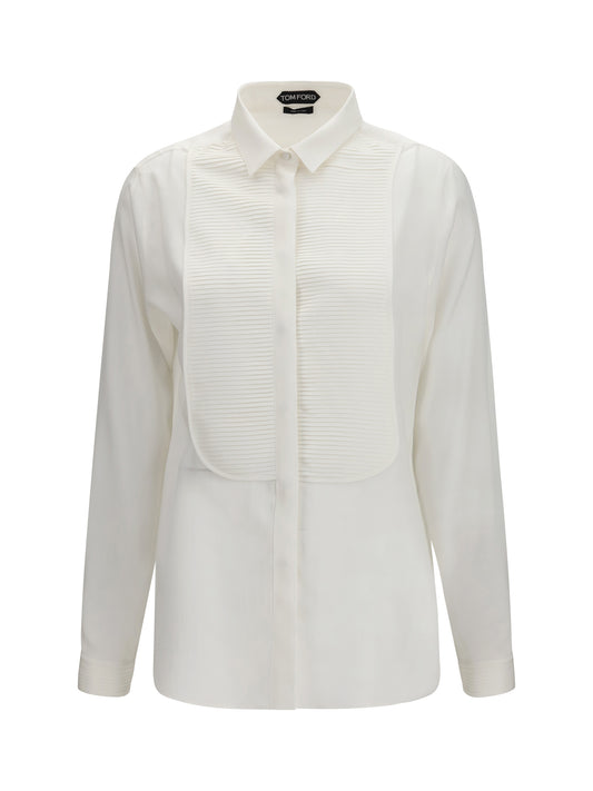 Shirt Tuxedo Optical White Silk