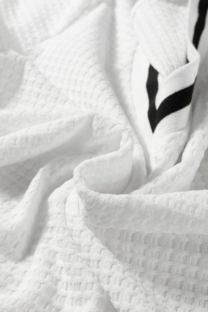Threaded Pear Greta Trim Pullover Waffle Top