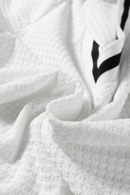 Threaded Pear Greta Trim Pullover Waffle Top