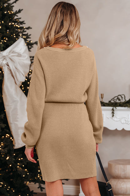 Threaded Pear Zariah Embellished Keyhole Ribbed Sweater