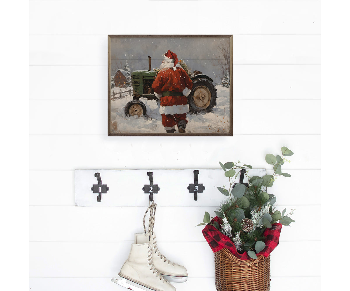 Kendrick Home Santa With Green Tractor