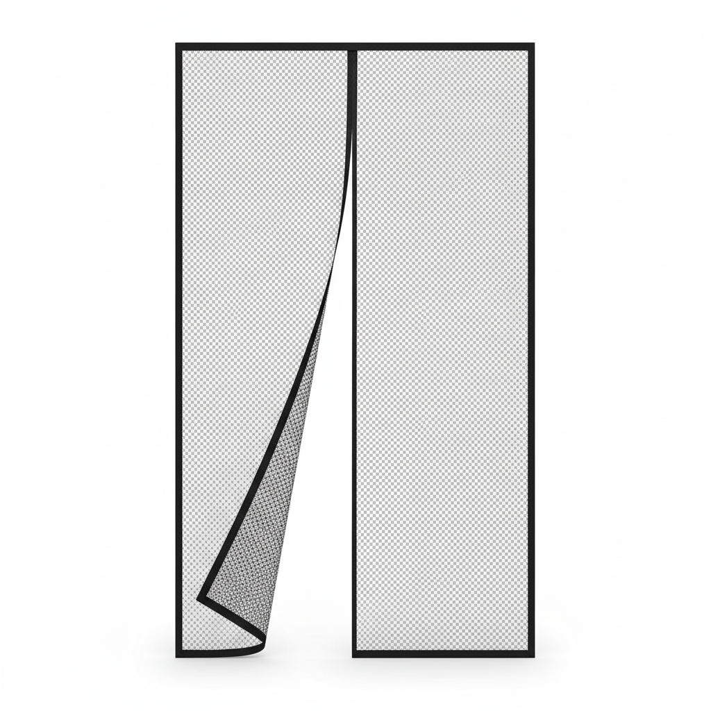 Prime Goods Magnetic Screen Door Mesh Curtain Durable Heavy Duty Mosquito Net Bug Hands Free - Black