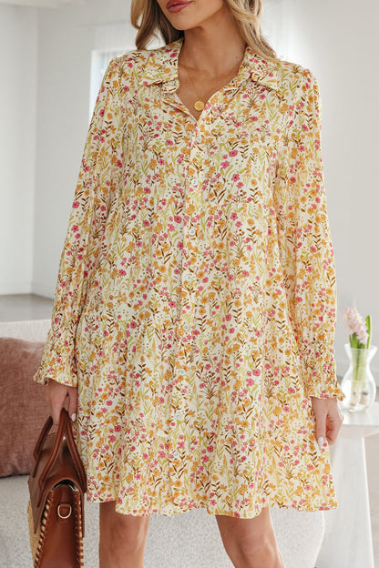 Threaded Pear Kaiya Loose Shirt Dress Long Sleeve