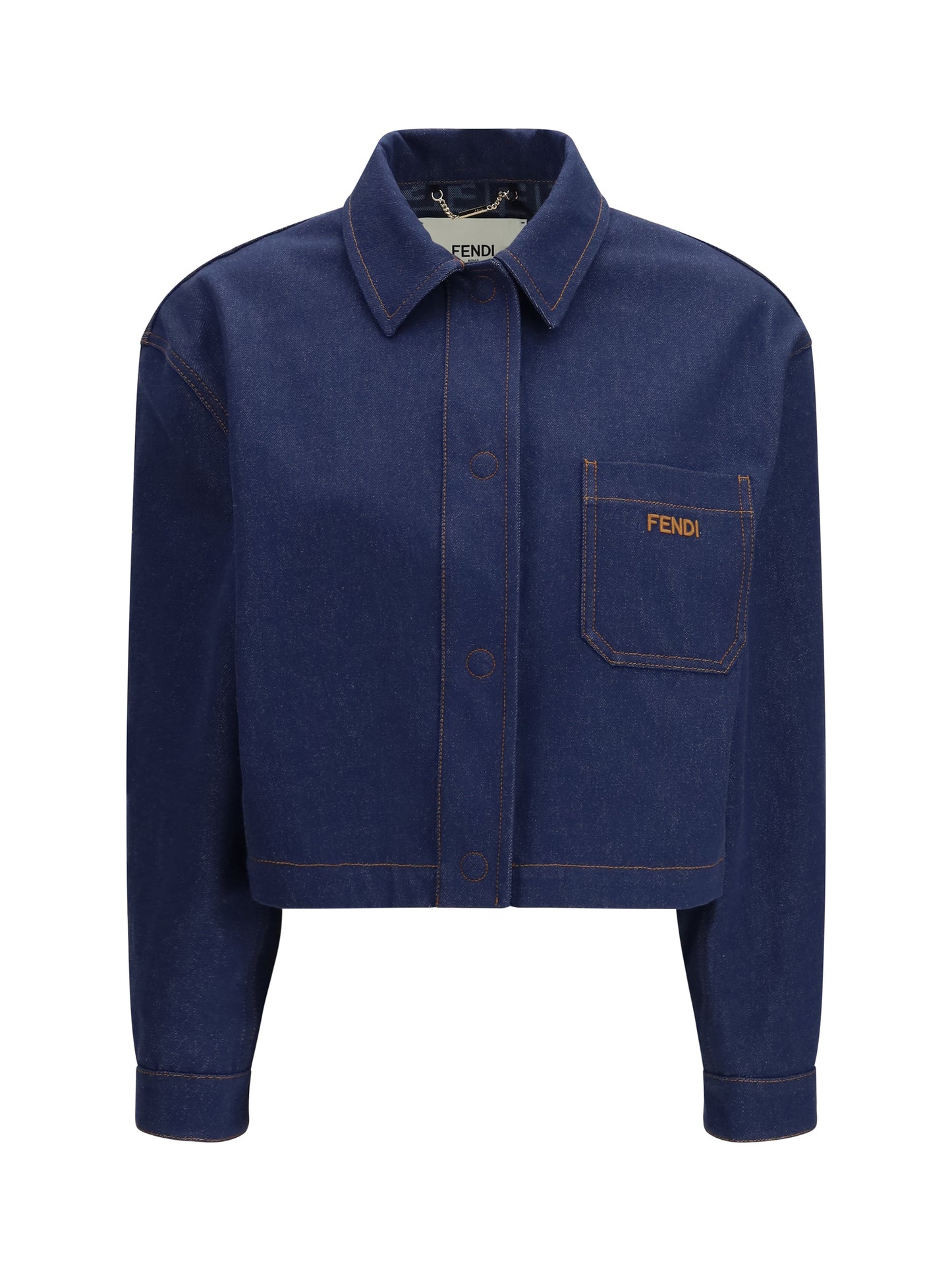 Cropped Denim Jacket Navy