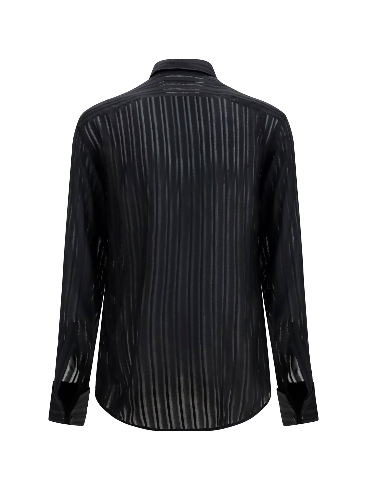 Shirt Striped Silk Gauze Black