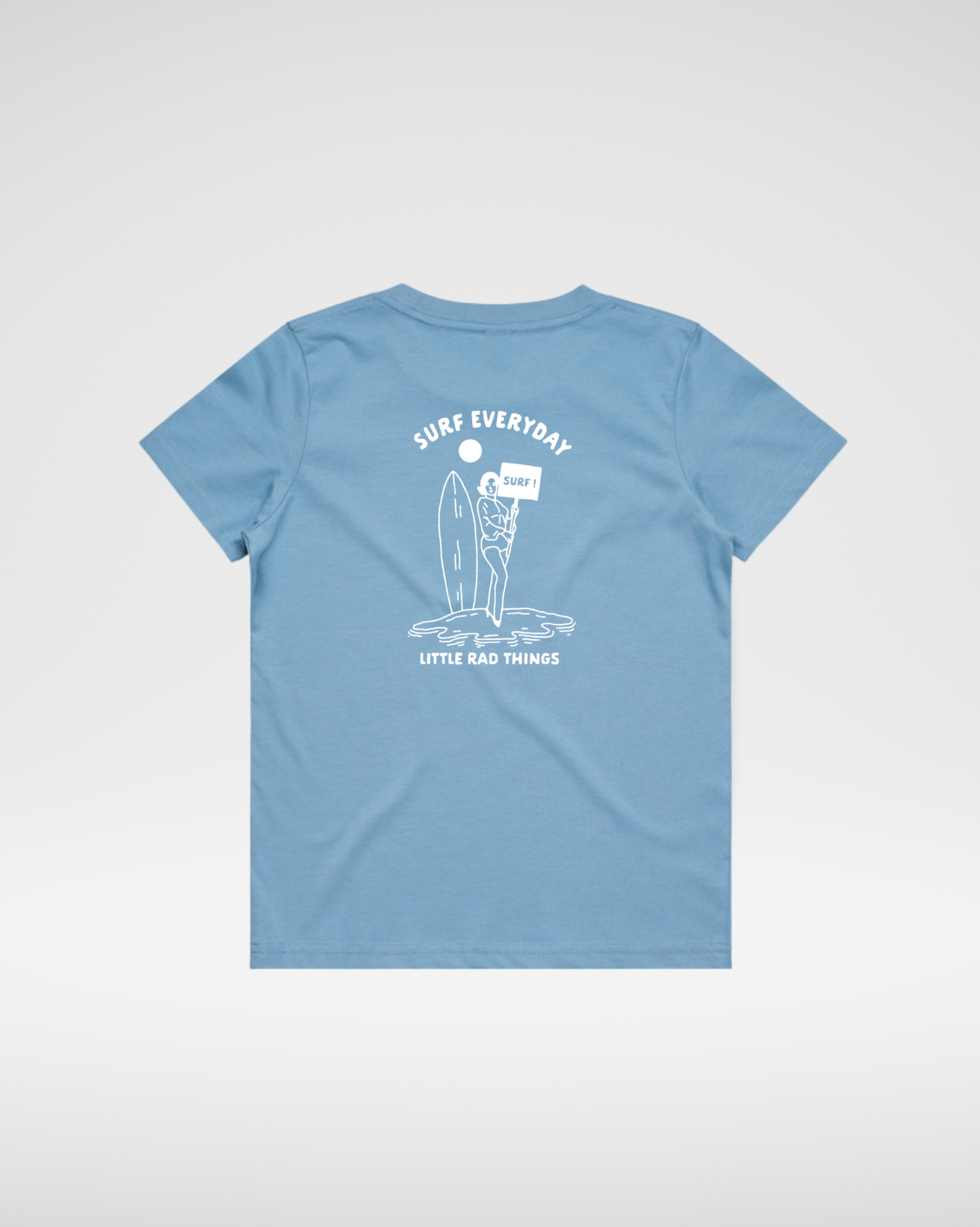 Surfs up Girl Tee - Cloud Blue
