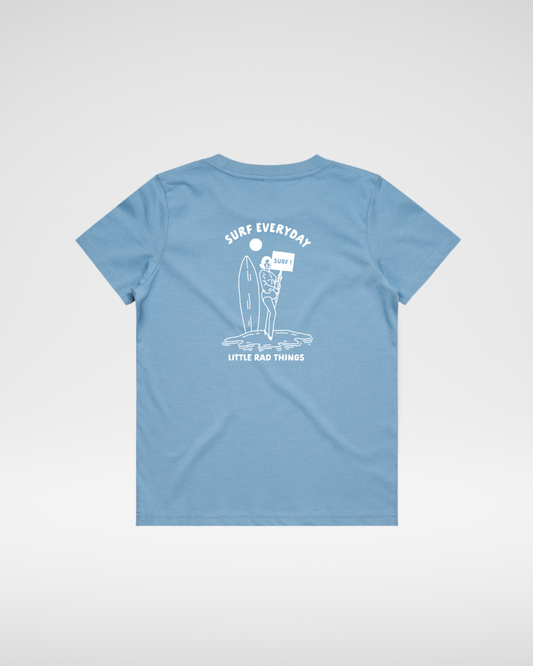 Surfs up Girl Tee - Cloud Blue