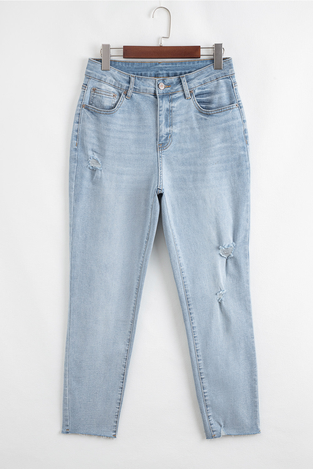 Threaded Pear Kimberly Length Distressed Skinny Jeans
