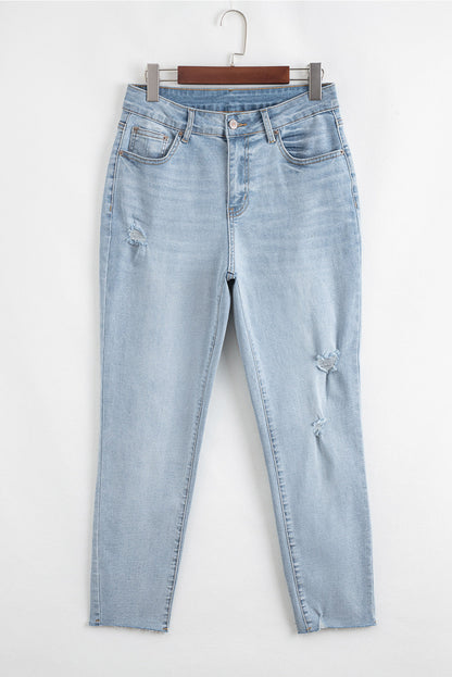 Threaded Pear Kimberly Length Distressed Skinny Jeans