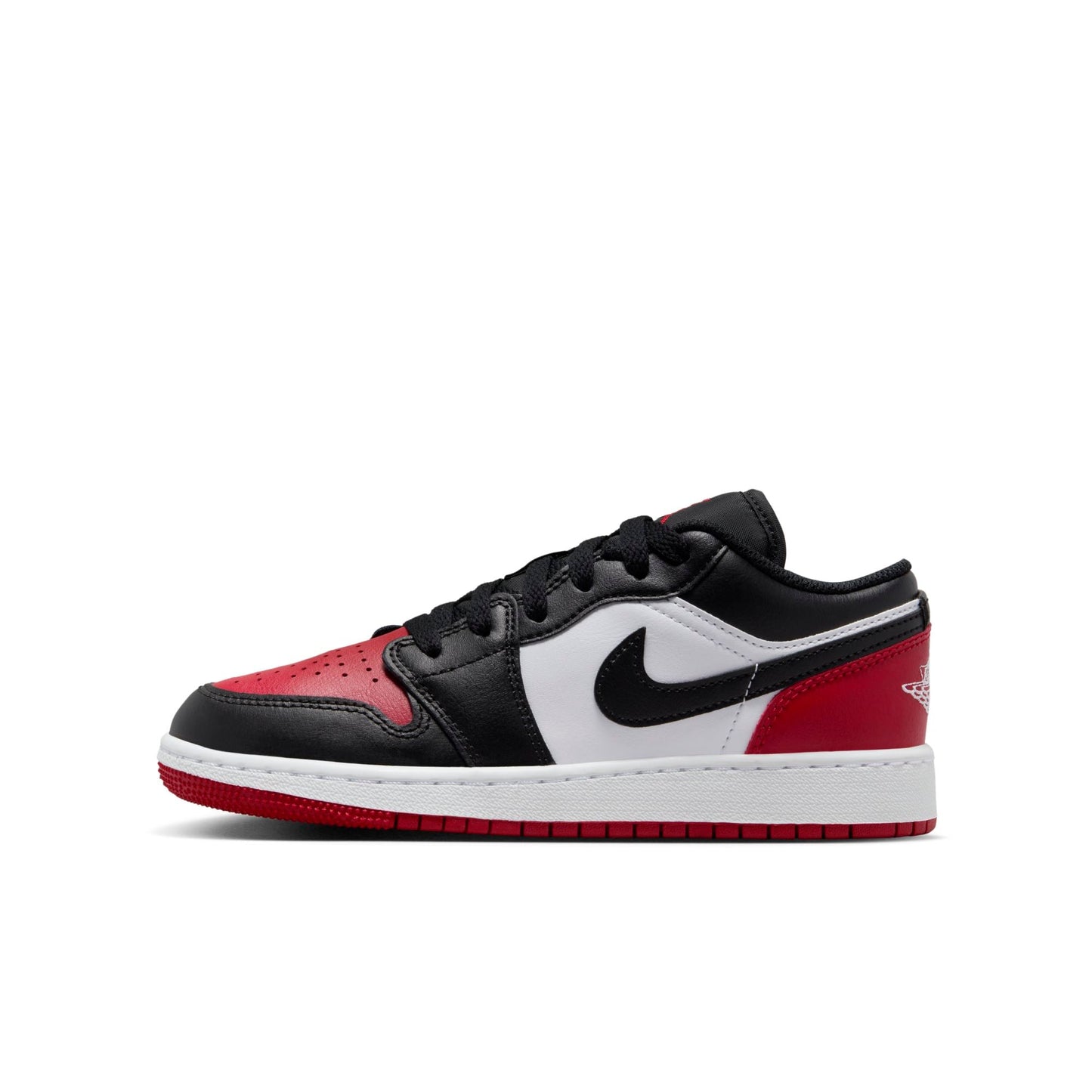 Grade School Air Jordan Retro 1 Low 'Bred Toe 2.0 (Gs)'