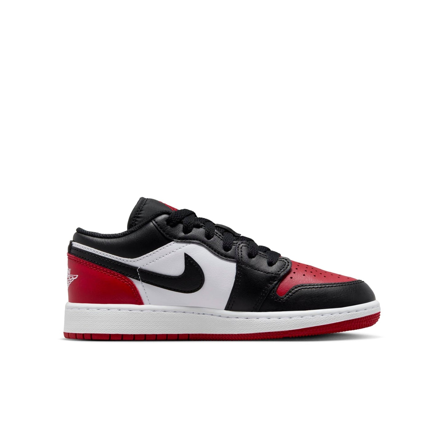 Grade School Air Jordan Retro 1 Low 'Bred Toe 2.0 (Gs)'
