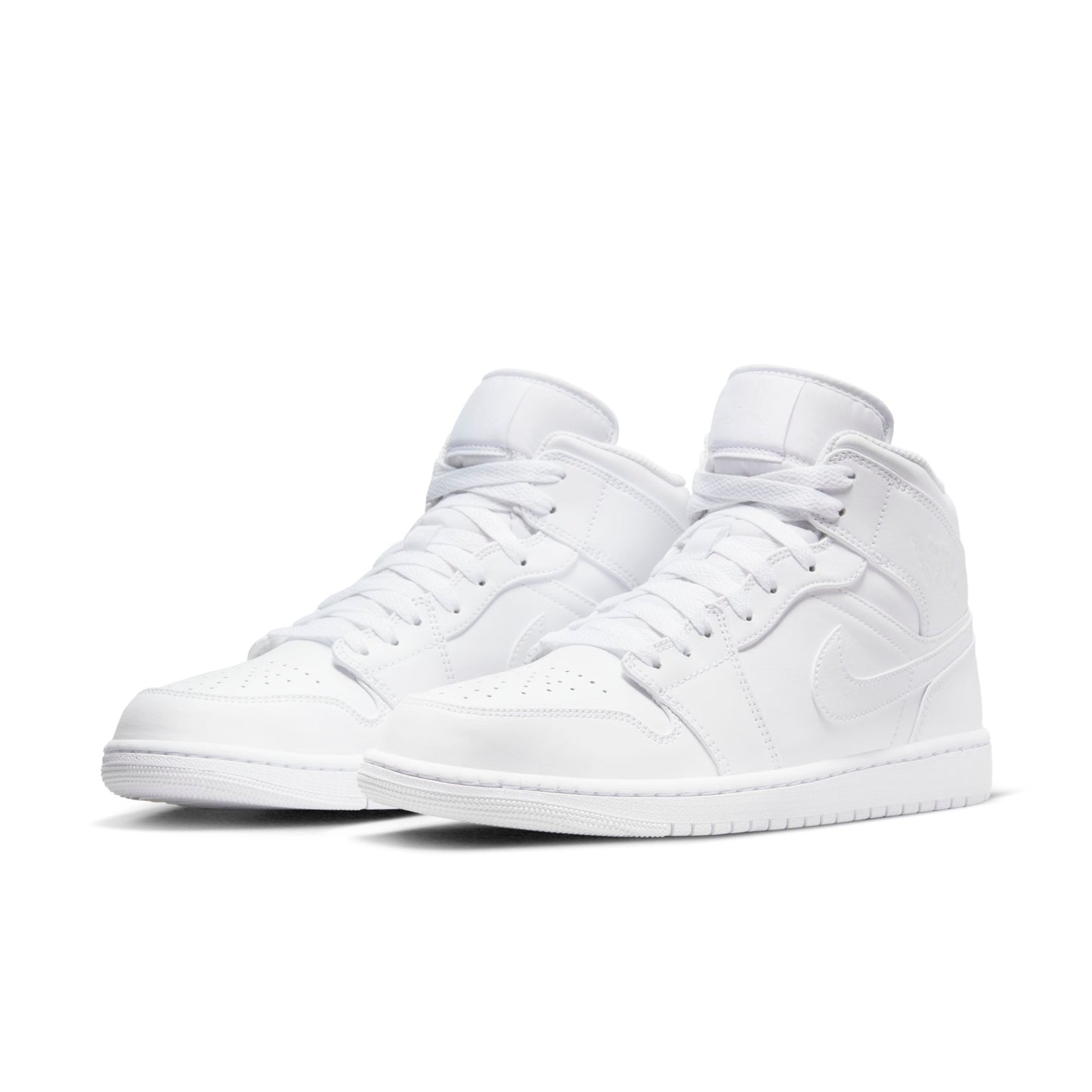 Air Jordan Men's Retro 1 Mid 'Triple White' 2022 Sneakers