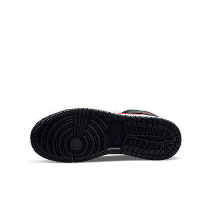Air Jordan Youth Retro 1 Mid 'Black Fire Red' Gs Sneakers