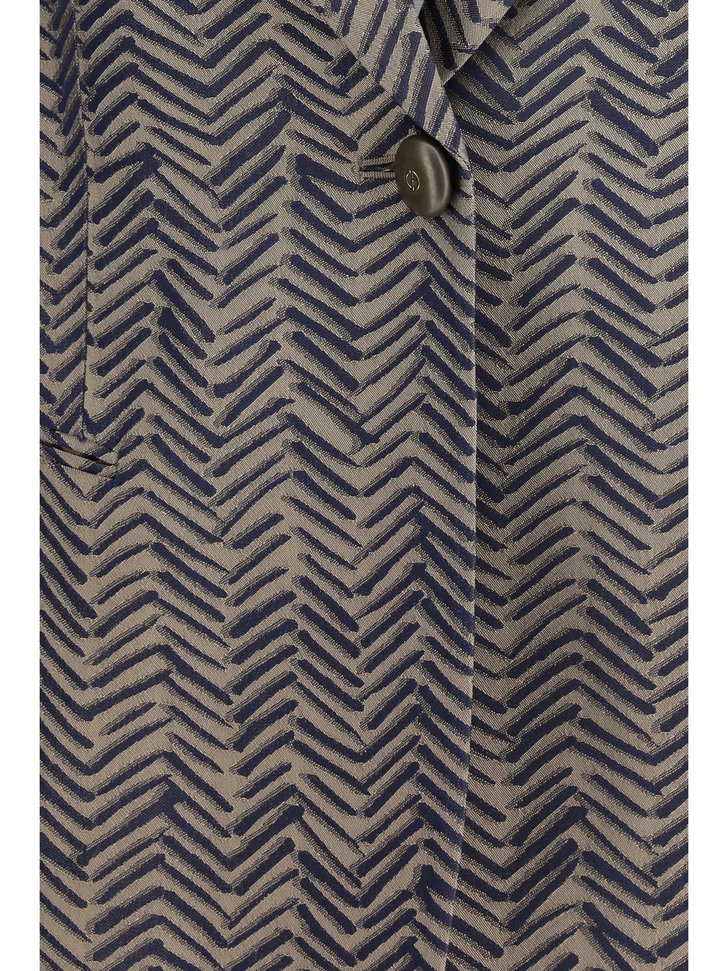 Single-Breasted Jacket Chevron Jacquard — Medieval Blue