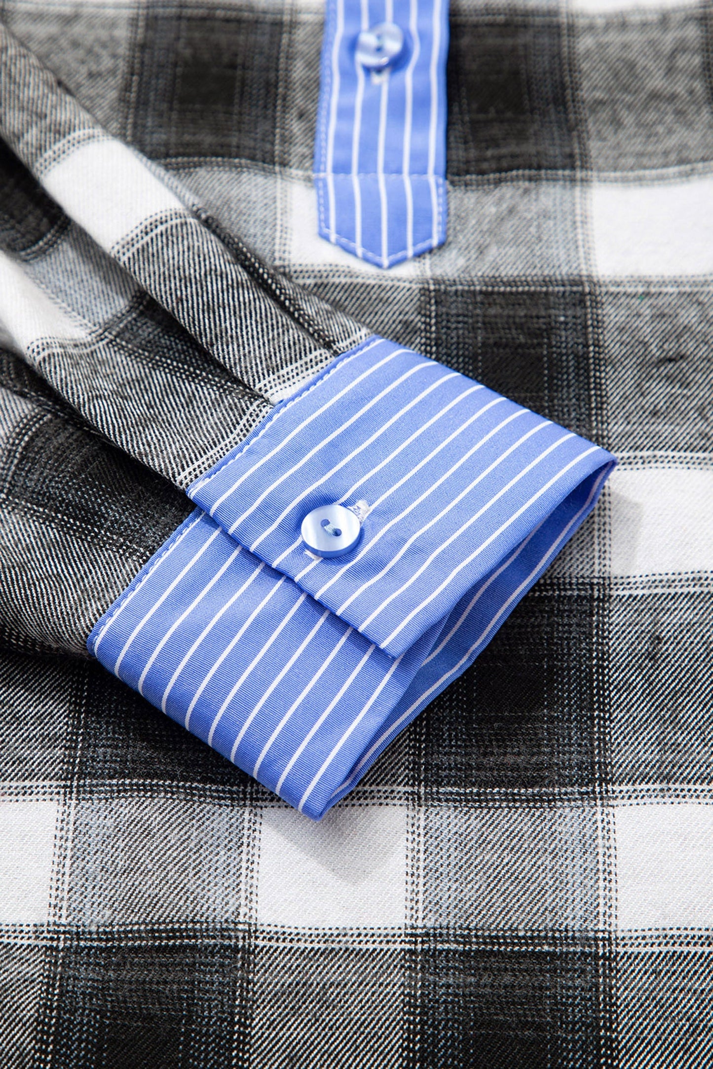 Threaded Pear Ezra Half Placket Plaid Blouse