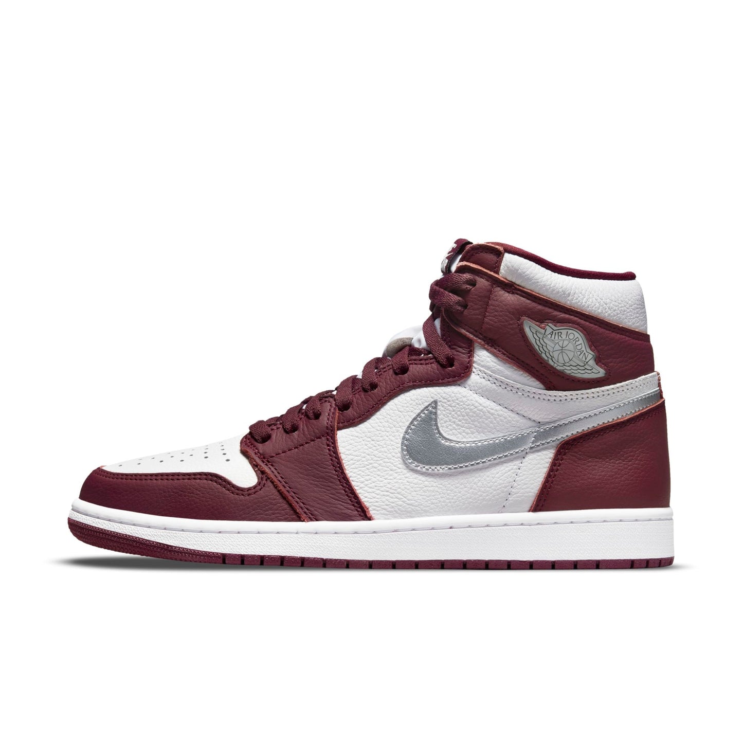 Bordeaux/White-Metallic Silver-