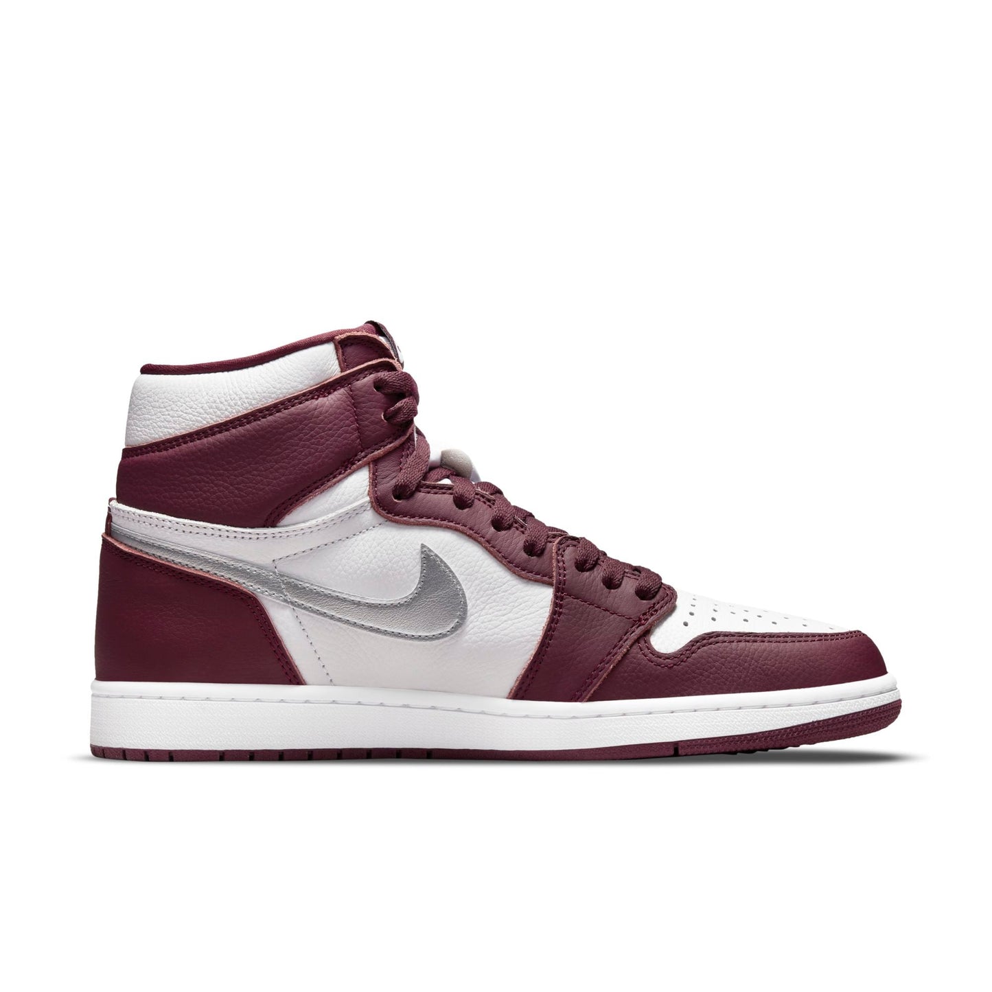 Bordeaux/White-Metallic Silver-