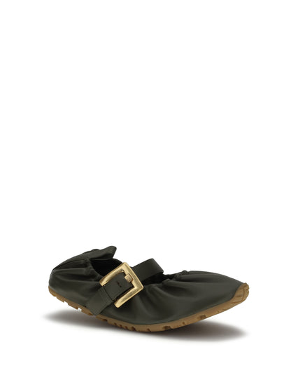 Ballerinas Buckle-Strap Green