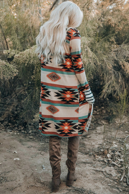 Threaded Pear Paris Open Front Long Cardigan