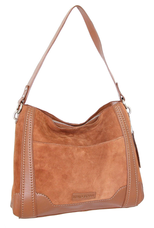 Hottie Leather Hobo in Cognac