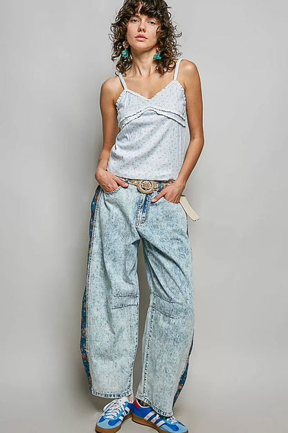 POL Floral Printed Lightweight Ribbed Knit Cami
