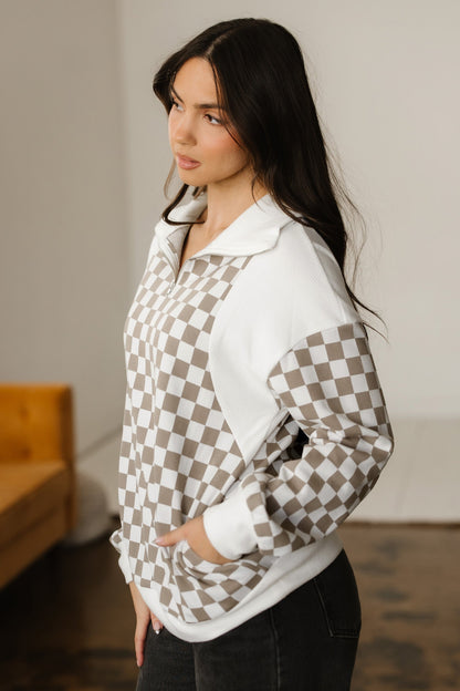 Threaded Pear Rosalia Ribbed Patchwork Loose Sweatshirt