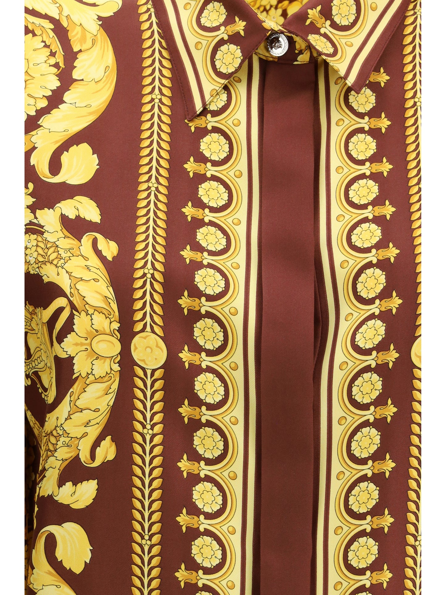 Shirt Printed Silk Burgundy/Gold