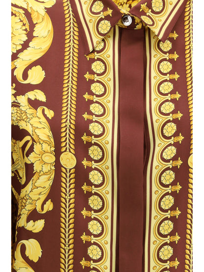 Shirt Printed Silk Burgundy/Gold